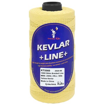 Emma Kites Kevlar Kite Line 1000Ft 250Lb Braided Kite String Abrasion Resistant Low Stretch Utility Cord For Outdoor Tactical Su