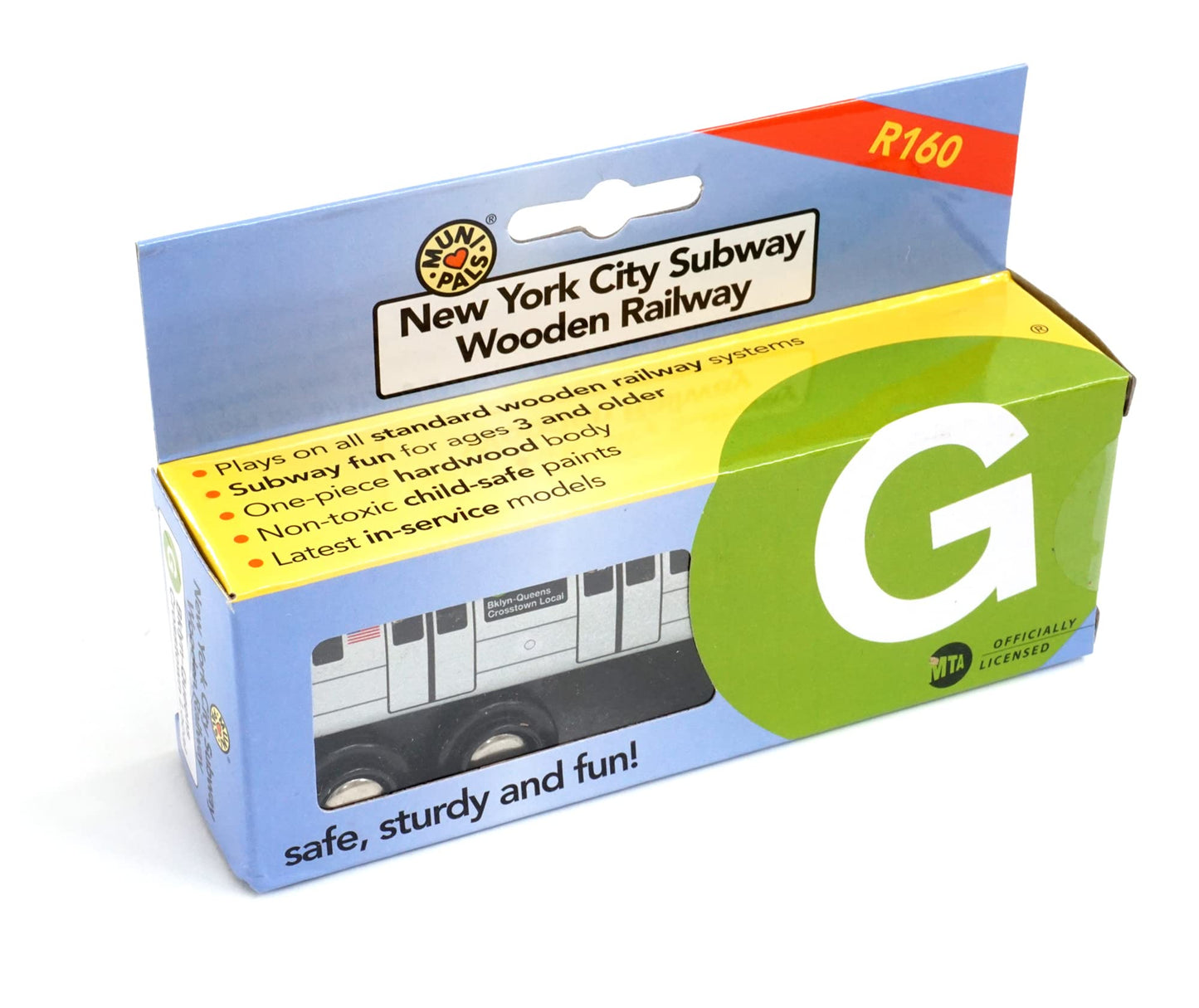 Muni Pals Munipals New York City Subway Wooden Railway (B Division) G Train/Bklyn-Queens Crosstown Local-Child Safe And Tested W
