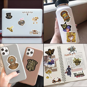 Steampunk Stickers For Laptop Steampunk Stickers For Water Bottles Waterproof Antique Steampunk Stickers Pack (75 Pcs)