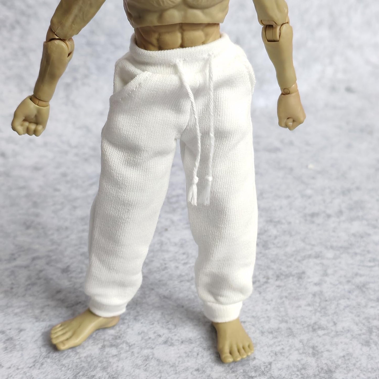 1/12 Scale Action Figure Sweat Pants Clothing For 1:12 6Inch Male Action Figure Doll (White)