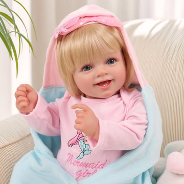 Babeside Lifelike Reborn Baby Dolls Girl, 20 Inch Newborn Realistic Real Life Poseable Doll For Girls Soft Vinyl And Cloth Body With Feeding Kit Gift Box For Kids Age 3+