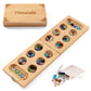 Ceebyfa Mancala Board Game For Kids, Adults & Family. Includes Folding Rubber Wood Board, 48+10 Mancala Stones & Instruction. Cl