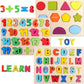 Rexez Wooden Puzzles for Toddlers, Wooden Alphabet Number Shape Puzzles Toddler Learning Puzzle Toys for Kids, 3 in 1 Puzzle for