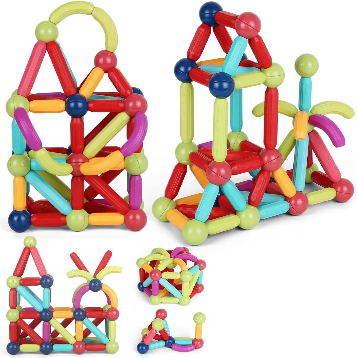 Pluspoint Stick Blocks Building Magnetic Toy Bars With Storage Box Different Shape Educational Construction Set 3D Puzzle, Inter