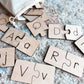 Curious Button Set of 26 pcs Montessori Shape StencilsUpper & Lowercase Letter Matching, Alphabet Learning Puzzles, Montessori 