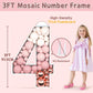 Imprsv 3Ft Mosaic Numbers For Balloons, Marquee Number, Mosaic Number Frame, Number 4 Balloon For 4Th 24Th 40Th Birthday Decorat