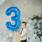 3 Number Balloon Blue 40 Inch Big Foil Mylar 3Rd Balloons For 3 Year Old Boy Girl Birthday Party Decorations Wedding Anniversary