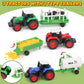 Tuzt Farm Animals Barn House Toys With 3 Tractors For Kids/ Barnyard Playset With Track/ 18 Animals Figures/ Windmill/ Water Tow