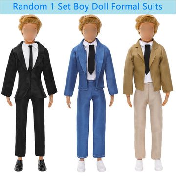 Miunana Lot 12 Items Doll Clothes For Boy Doll Include Random 4 Pcs Casual Wear + 5 Pcs Dolls Pants +3 Pairs Of Shoes