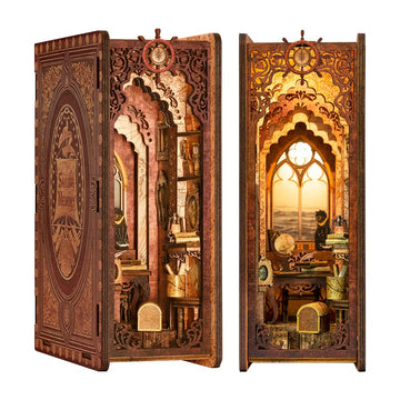 Cutefun Book Nook Kit, Diy Miniature Dollhouse Kit For Adults And Teens, 3D Wooden Puzzle Bookends, Bookshelf Insert Decor W/Led Light, Ideal New Year Gift (Sailing Memory)