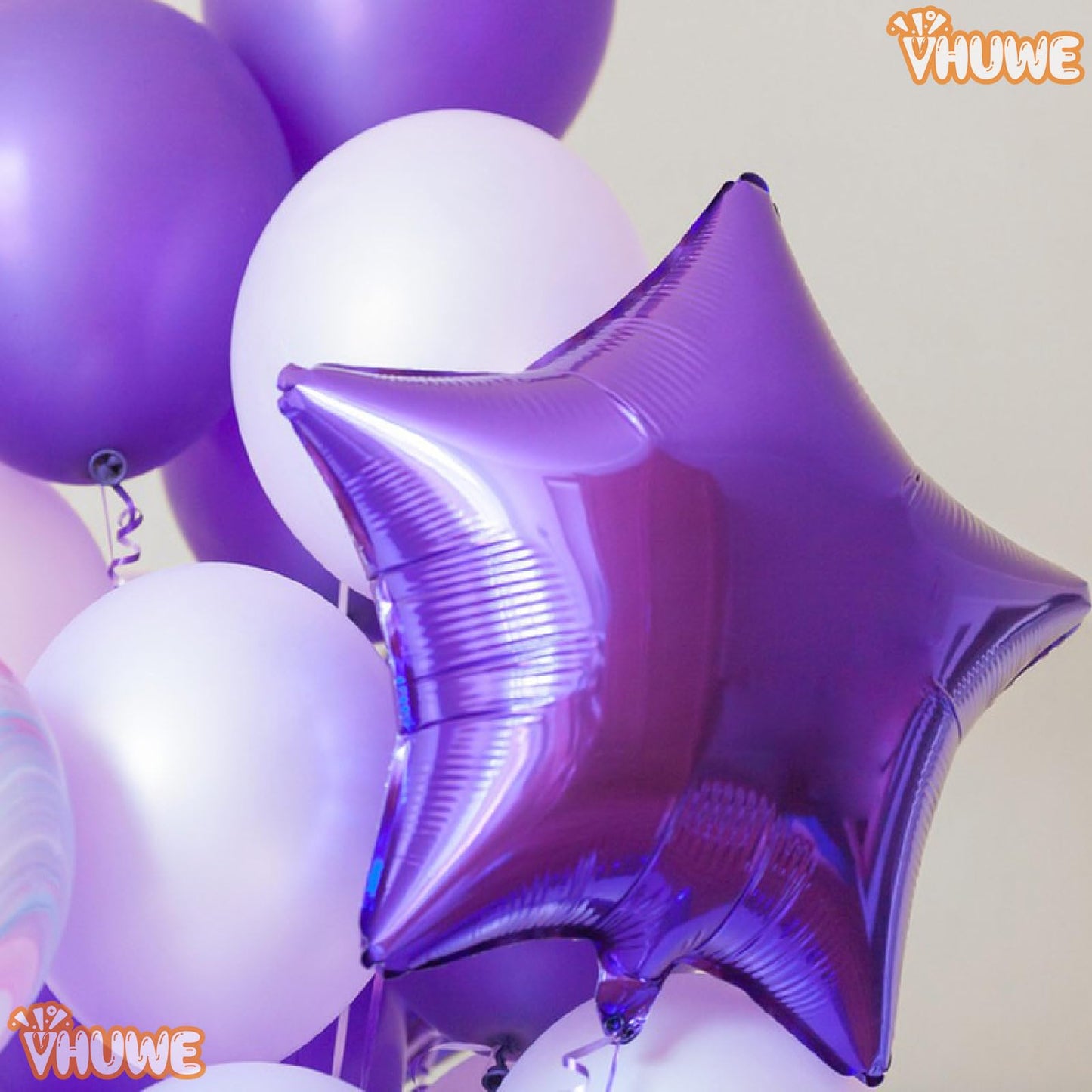 Purple Star Balloons 18 Inch, 10 Pcs Purple Star Shaped Mylar Helium Foil Metallic Balloon For Birthday Party Decorations Baby S