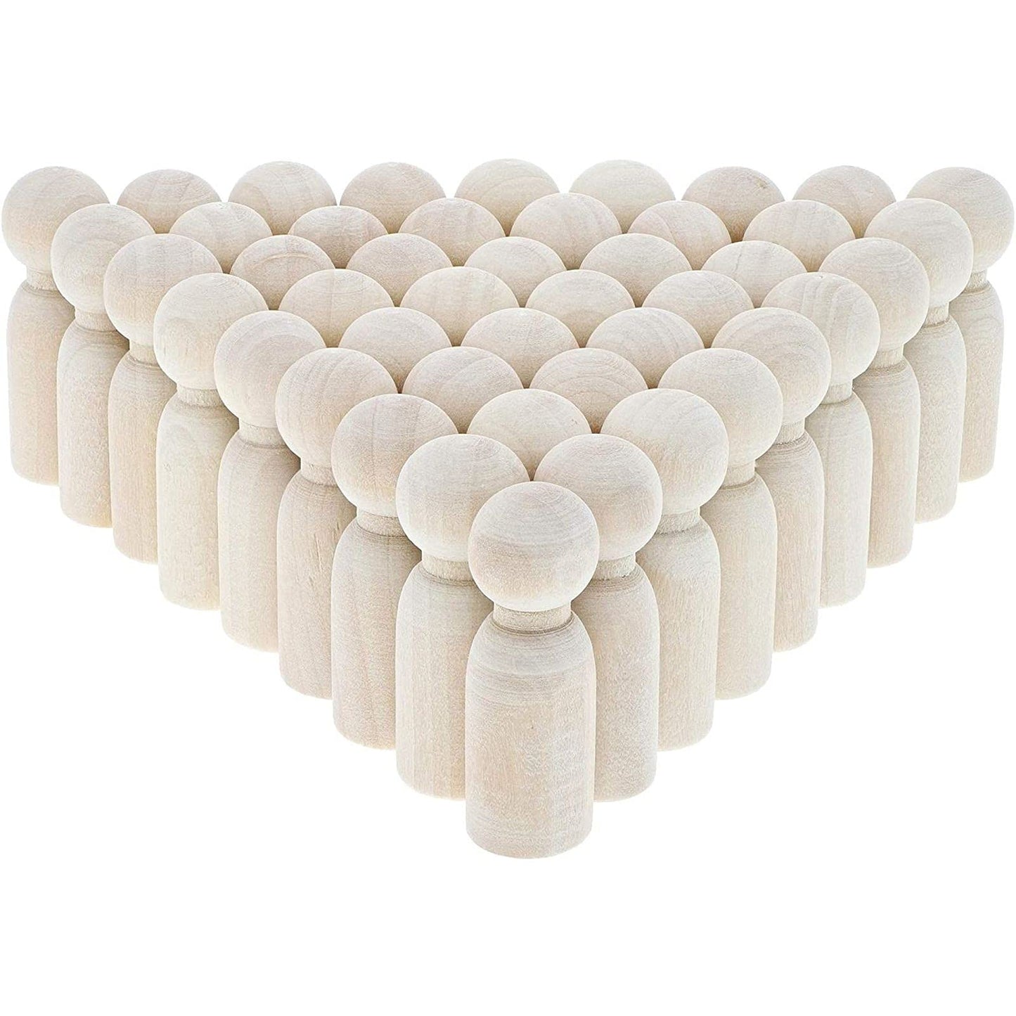 Bright Creations Peg People Kit - 1.77 in Height x 0.6 in Diameter, 50 Pack - Unfinished Smooth Wood for Crafts & Custom Paintin