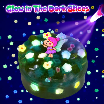 Crystal Slime With Green & Yellow Bead, Stretchy & Non-Sticky Crunchy Sensory Toy, Party Favors For Kids, Girls & Boys Gifts For