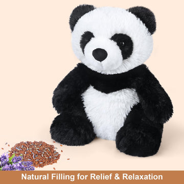 Suzzipals Warmable Panda Stuffed Animals, Microwave Heating Pads For Cramps, Anxiety & Stress Relief, Cuddly Panda Plushies With