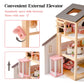 Robotime Wooden Dollhouse, Doll House With 29 Pieces Furniture Set - Pool And Elevator, Wooden Doll House For 4, 5, 6-Inch Dolls