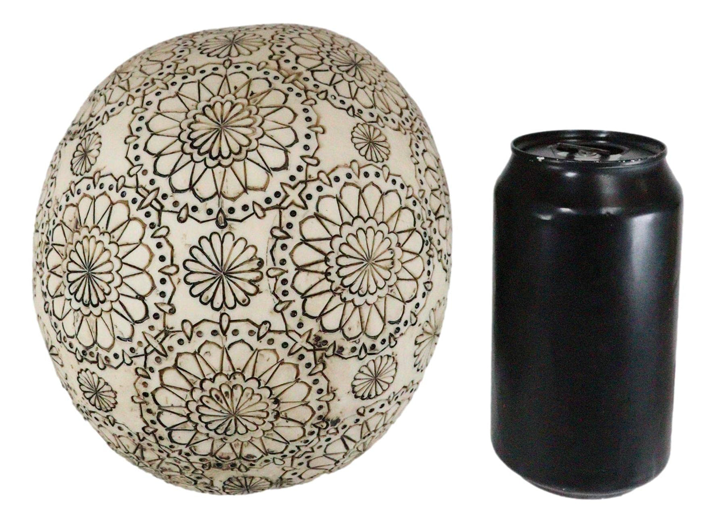 Ebros 8 Long Day of The Dead Large Floral Geometry Blossoms Gothic Tattoo Sugar Skull Decorative Figurine Ossuary Macabre Skulls