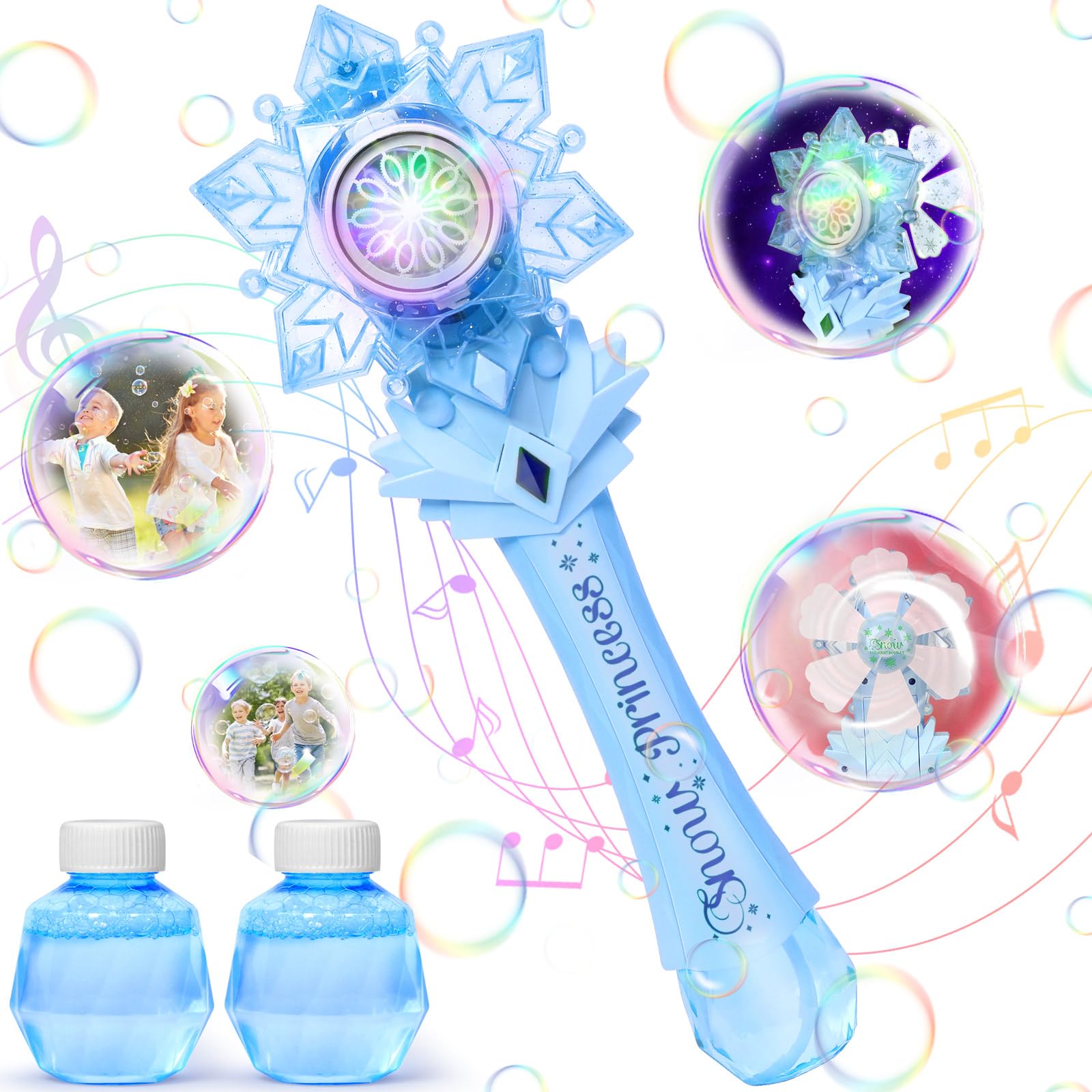Bubble Wands Toys For 4 Year Old Girls: Princess Wand Gifts For 3 Year Old Girl Handheld Bubble Machine For Kids Birthday Gift For 3 Year Old Girl Toys For 3 4 5 6 Year Old Girls