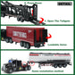 Remote Control Truck, 14'' 1:48 mini Truck Toy, equipped with 2 Rechargeable Batteries, Semi-Trailers include Car Carriers, Tank