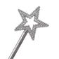 MOFALA 2PCS Star Wand  Children's Creative Handheld Pentagram Plastic Magic Wand  Role-Playing Enlightenment Toys  Educational and Creative Performance Props (Silvery)