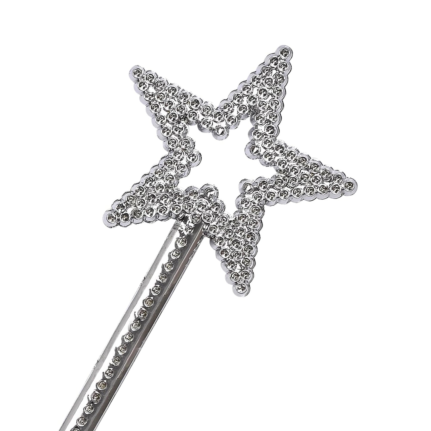 MOFALA 2PCS Star Wand  Children's Creative Handheld Pentagram Plastic Magic Wand  Role-Playing Enlightenment Toys  Educational and Creative Performance Props (Silvery)