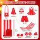 11 Pcs Christmas Elf Accessories Include Cheerleader Elf Doll Sleeping Bag Hammock Apron Chef Hat Dress Scarf Top Shorts Horn Po