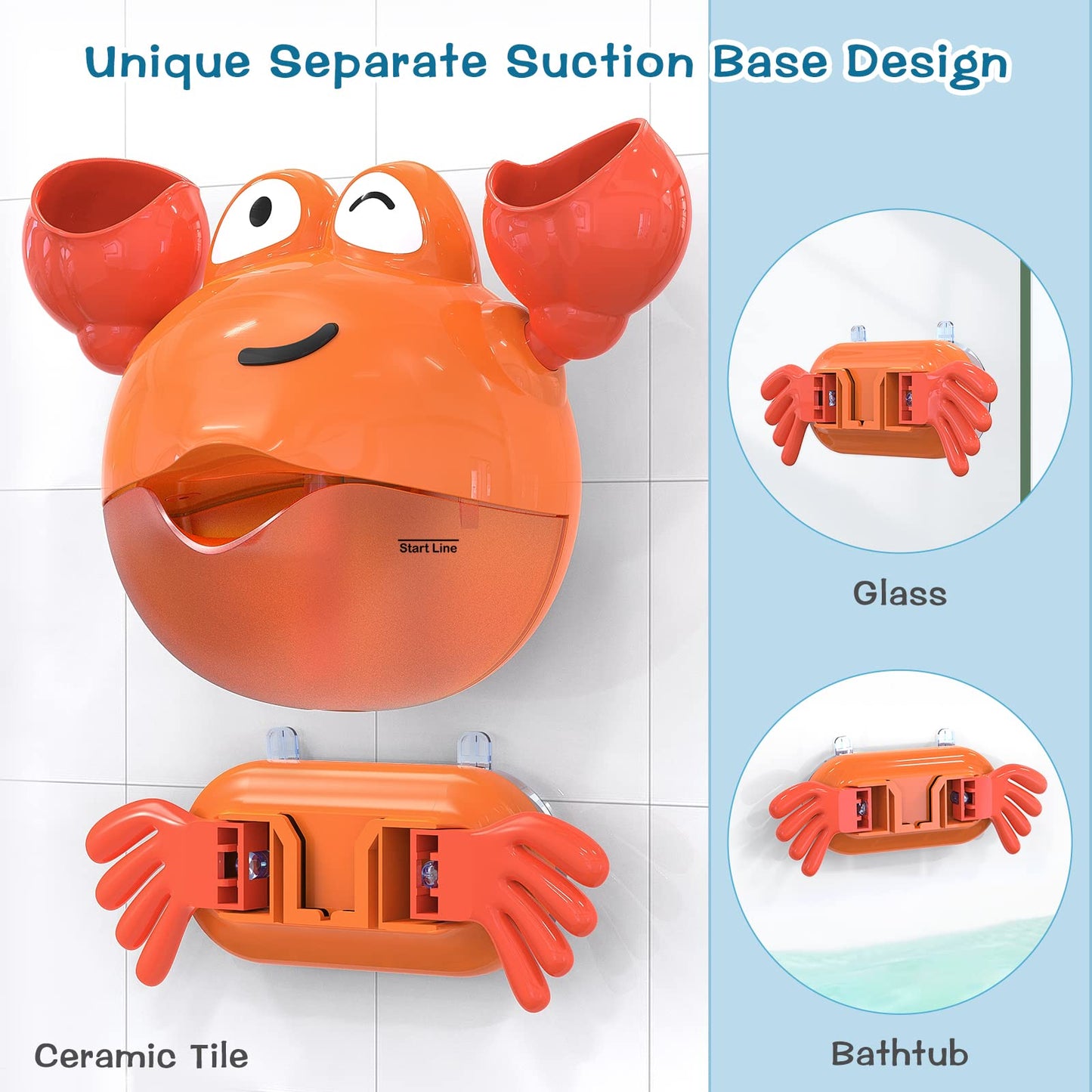 Kindiary Bath Toy, Crab Bath Bubble Maker For Baby, Toddlers 1-3, Infants, Kids, Automatic Bubbles Machine Blower For Bathtub, Battery Operated