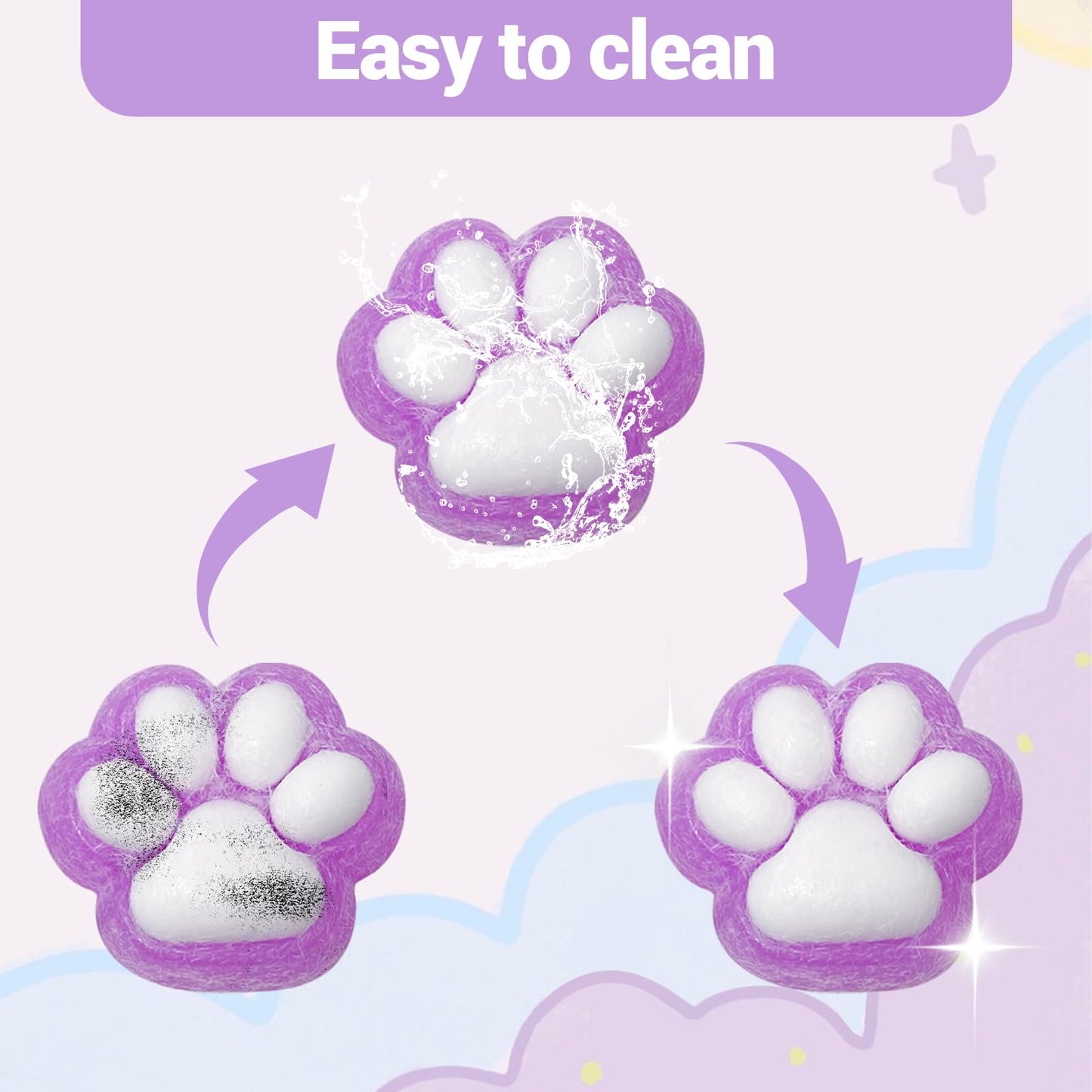 3Pcs Taba Squishy Cat Paws Squishies Toys, Kawaii Mochi Squishy Sensory Toys,Fidget Toys Cat Paw Sticky Squishy, Stress Relief S