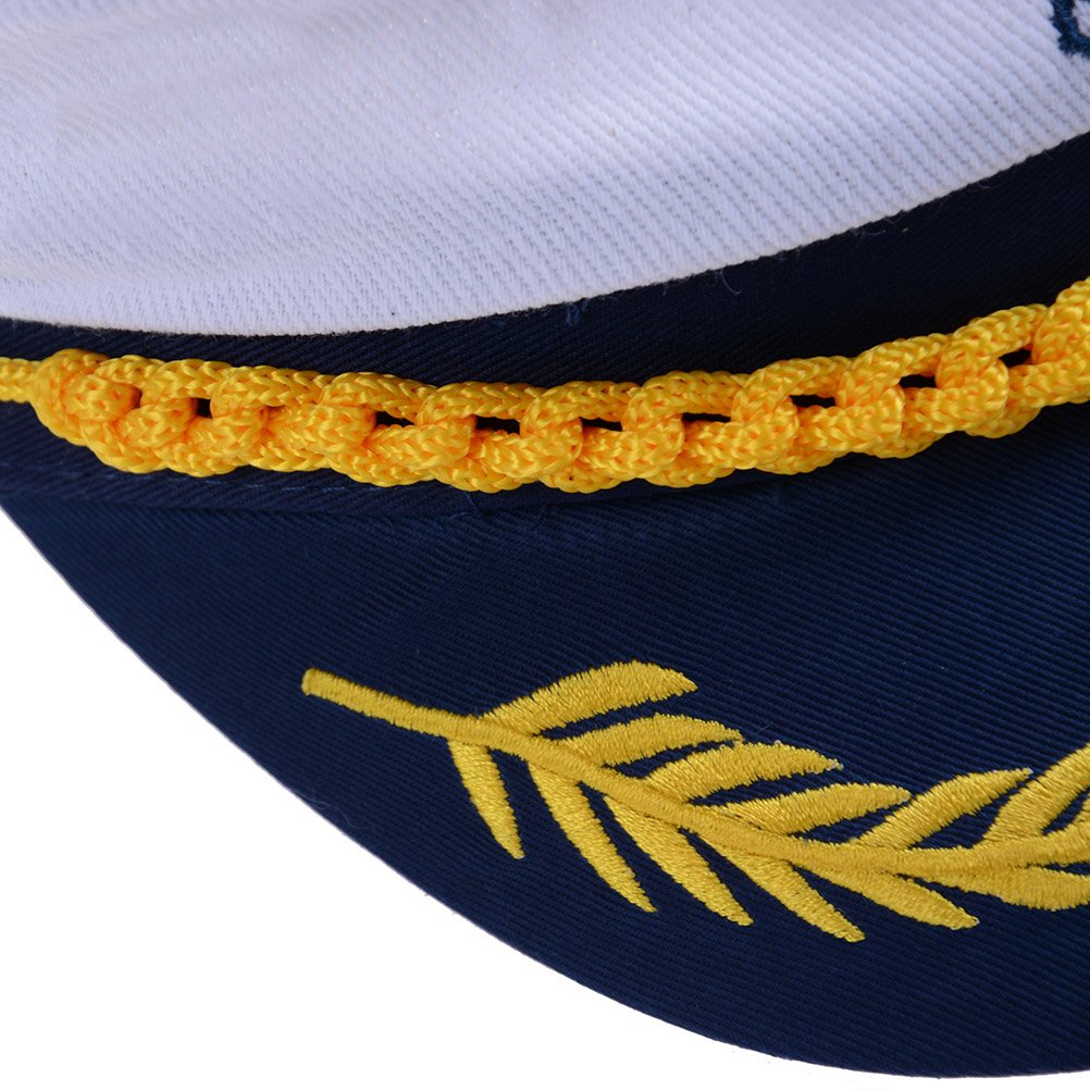Welecom Sailor Captain Hat Embroidery Boat Ship Sailor Hats Adjustable Navy Hat Children