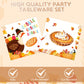 40pcs Turkey Thanksgiving Party Supplies Kit, Autumn Disposable Dinnerware Includes, Dessert Plates, Napkins for Fall party Deco