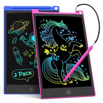 Tecjoe 2 Pack Lcd Writing Tablet, 10 Inch Colorful Doodle Board Drawing Tablet For Kids, Kids Travel Learning Toys Christmas Birthday Gifts For 3 4 5 6 Year Old Boys And Girls Toddlers