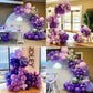 Nisocy Purple Balloon Garland Kit, 102Pcs 18In 12In 10In 5In Dark Purple Balloons With Different Sizes For Baby Shower, Birthday