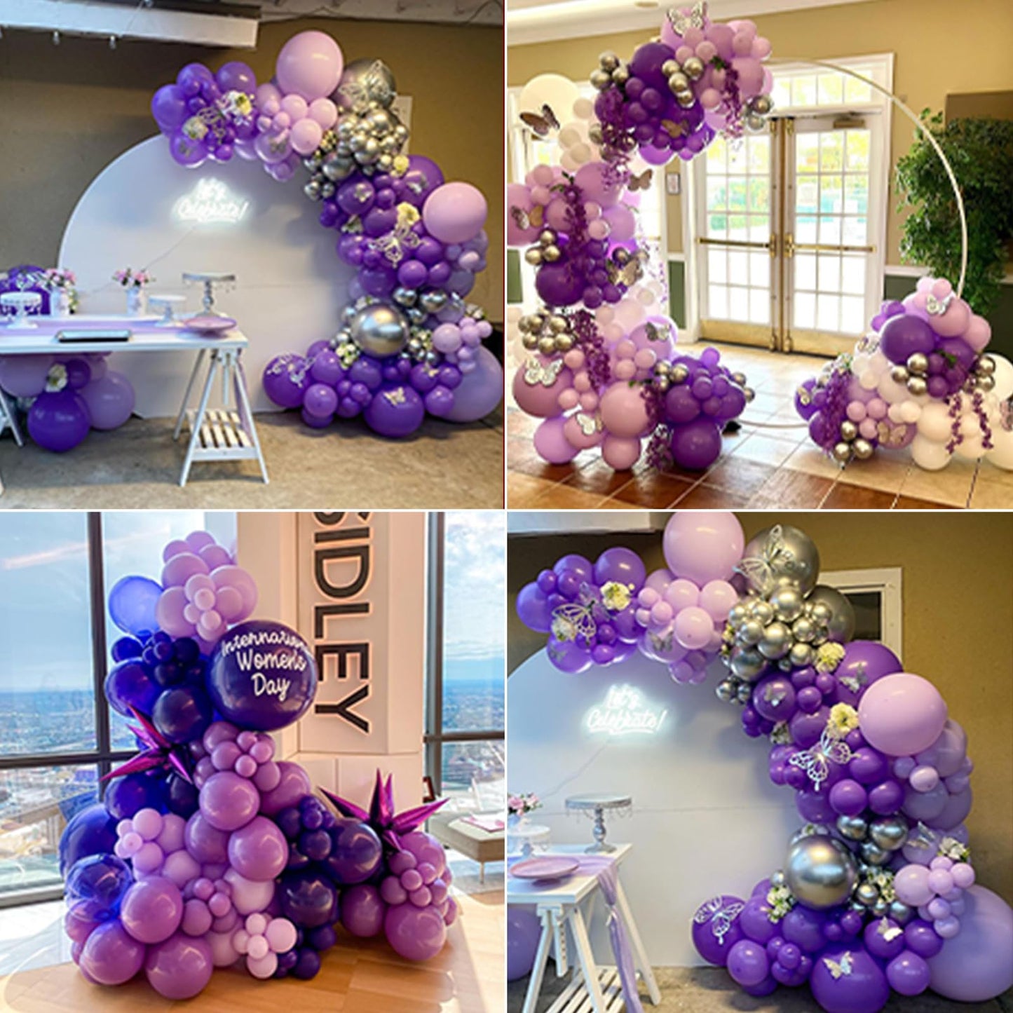 Nisocy Purple Balloon Garland Kit, 102Pcs 18In 12In 10In 5In Dark Purple Balloons With Different Sizes For Baby Shower, Birthday