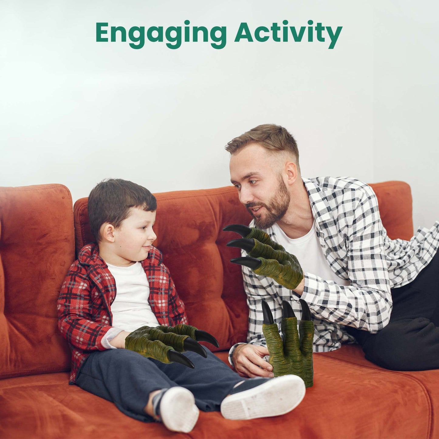 Dr Dingus Dinosaur Hand Puppets (Dinosaur Claws - Pair) Fun And Realistic Design - Ideal For Puppet Show, Gag Present, Kids Toy