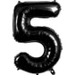 Large Black Number 5 Balloons, 40 Inch Foil Balloons, Giant Number Balloons For Women/Men Birthday Party Anniversary Celebration
