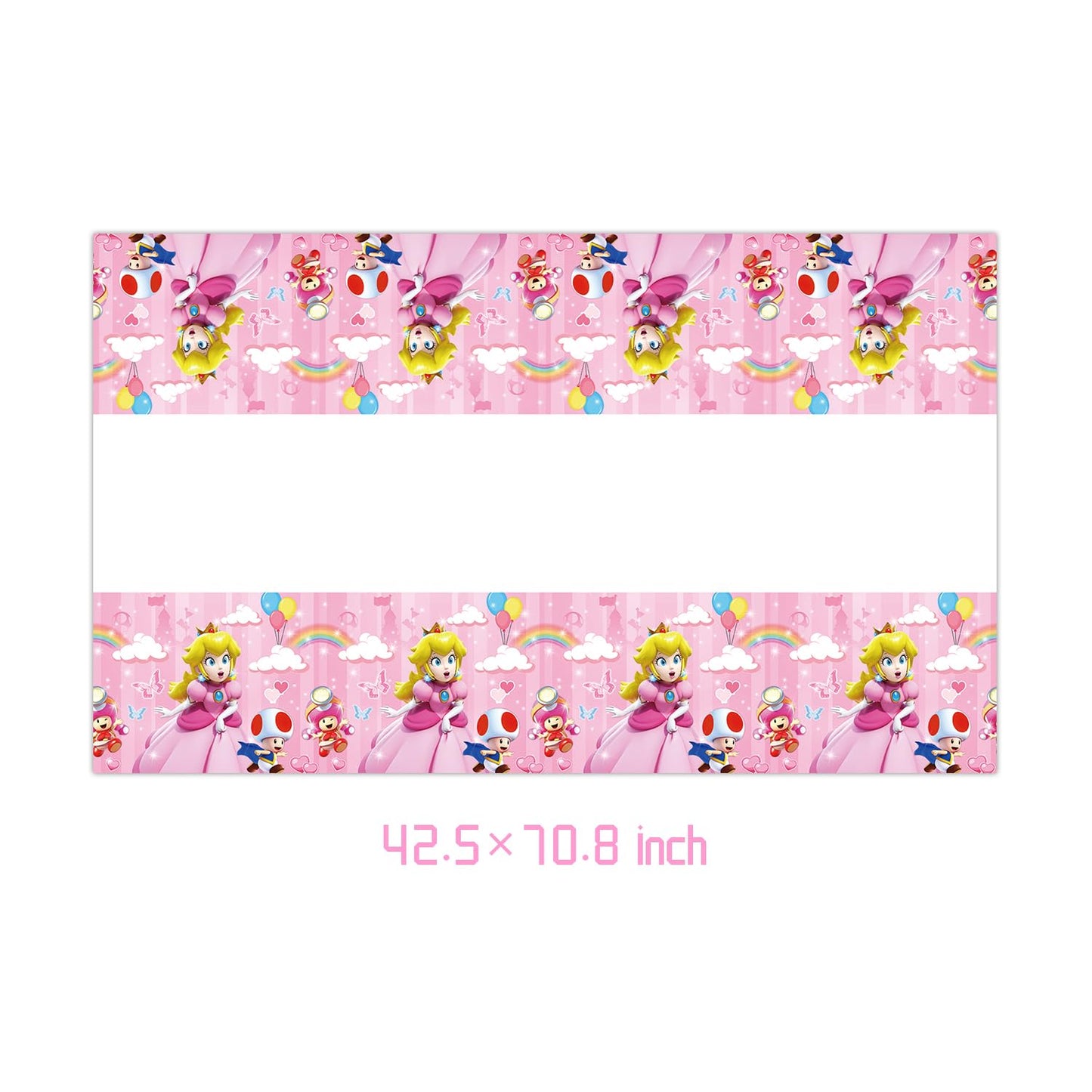 GYSIXGAOSU 41Pcs Princess Peach Birthday Decorations, 20 Plates, 20 Napkins and 1 Tablecover for Princess Peach Birthday Party S