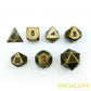 Bescon Ancient Brass Solid Metal Polyhedral D&D Dice Set of 7 Antique Copper Metal RPG Role Playing Game Dice 7pcs Set