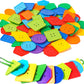 70 Pcs Montessori Lacing Threading Toy - Geometric Shaped Large Beads For Kids Crafts, Preschool Activities And Daycare Toys - A