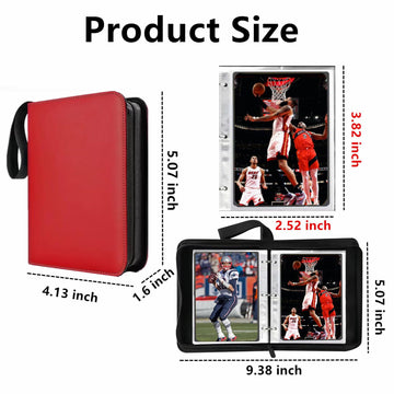 Mini Card Binder 1-Pocket - Super Lightweight Zipper Binder Holds 80+ Trading Cards  Top Loading Collectible Album for TCG  MTG  Sports & Game Cards  Portable Gift for Girls & Collectors (Red)