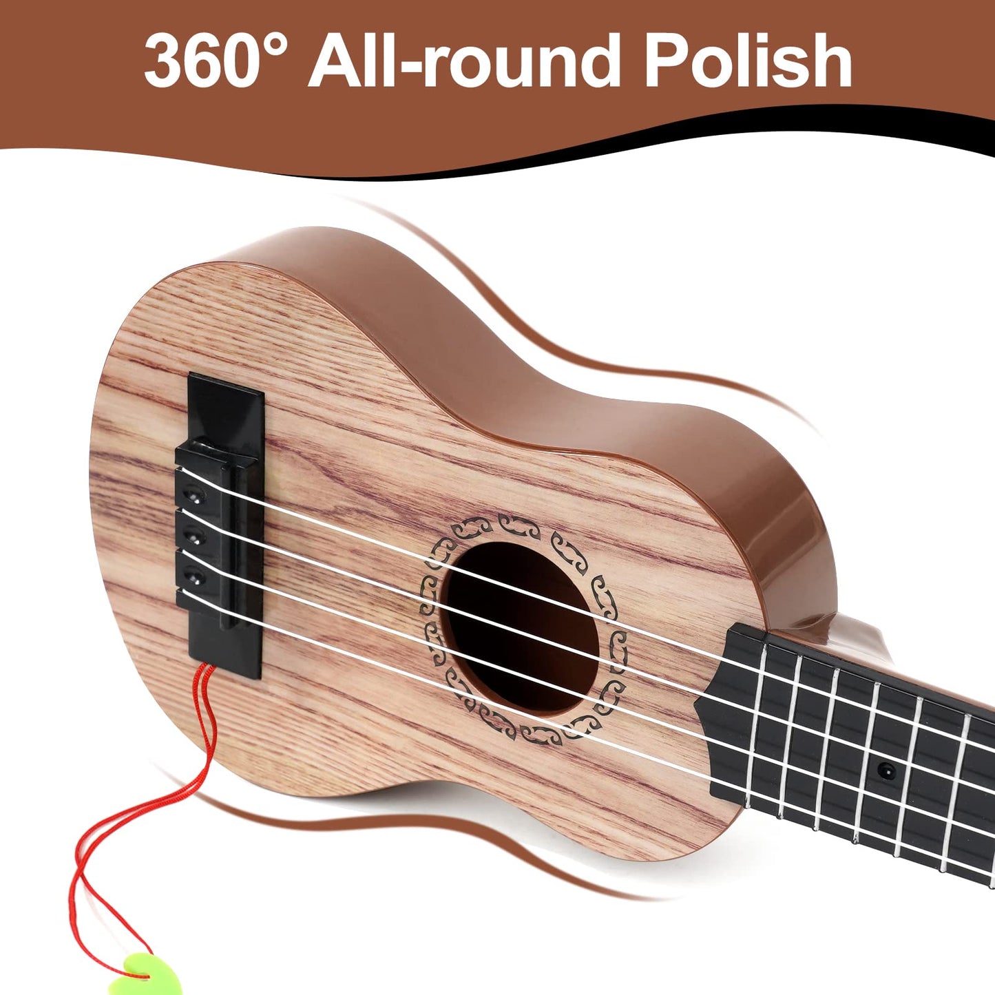 Raimy 17In Kids Ukulele Guitar - 4 Strings Mini Guitar Children Musical Instruments Educational Toys With Picks For Toddler Kids