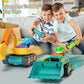 Lehoo Castle Construction Toys, 2 Pack Remote Control Car for Toddlers 1-3, Rechargeable Excavator Toy Bulldozer Toys for 2 Year