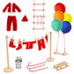 BEIREG 42pcs Christmas Elf Clothes Accessories Set - Red & Green, Polyester, Includes Clothes, Balloons, Ladder, Swing, Mini Props