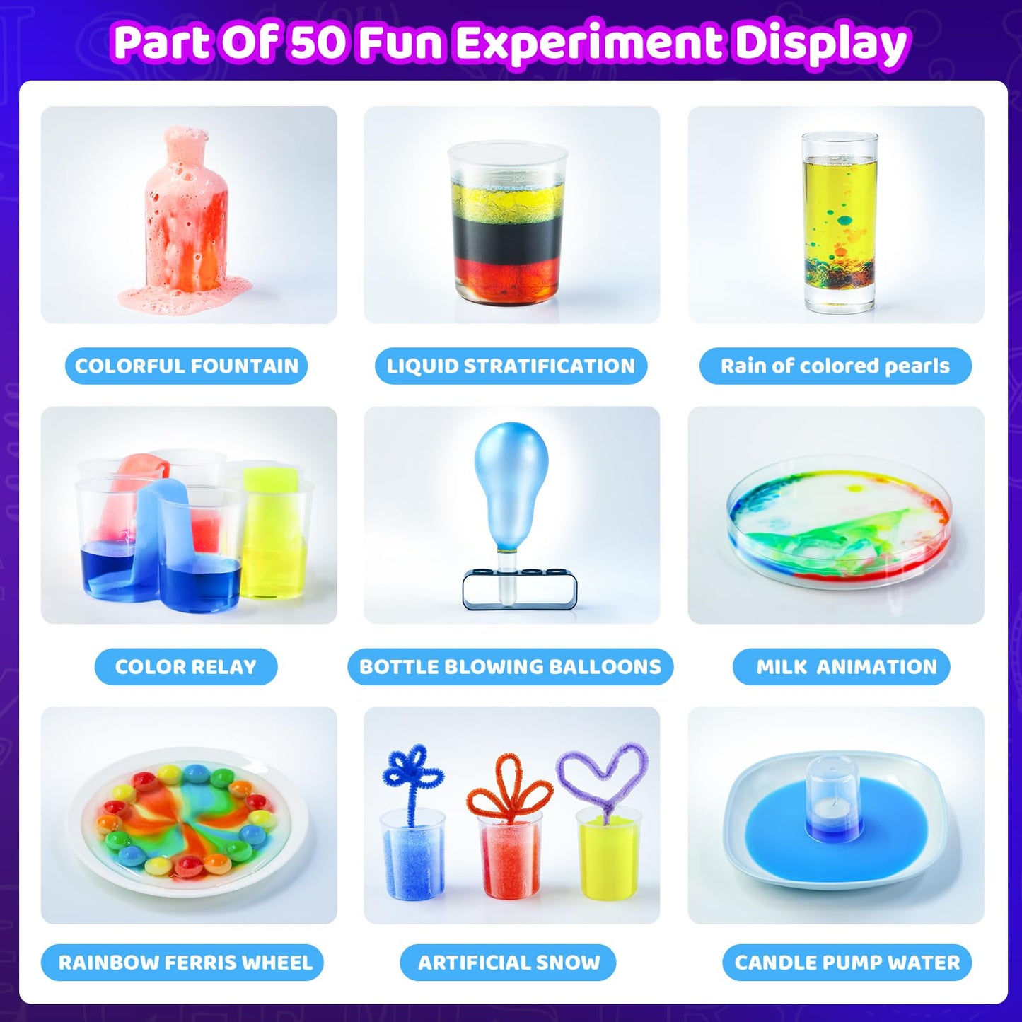 Science Kits For Kids - 50 Experiments Science Kit For Kids Age 6-12 Year Old, Stem Educational Science Toys Gifts For Girls Boy