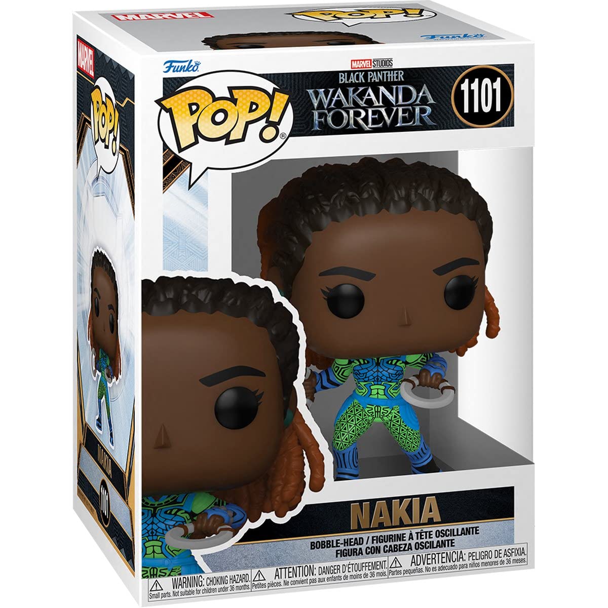 Pop Marvel: Black Panther: Wakanda Forever - Nakia Funko Vinyl Figure (Bundled With Compatible Box Protector Case), Multicolored