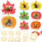 Geelin 6 Pack Thanksgiving DIY Picture Frame Craft Kits Wooden Pumpkin Maple Leaf Photo Frames Bulk Fall Thanksgiving Crafts for