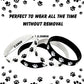 48 Pieces Paw Print Rubber Bracelets Multicolor Silicone Stretch Wristbands for Birthday Party Supplies, Black, White