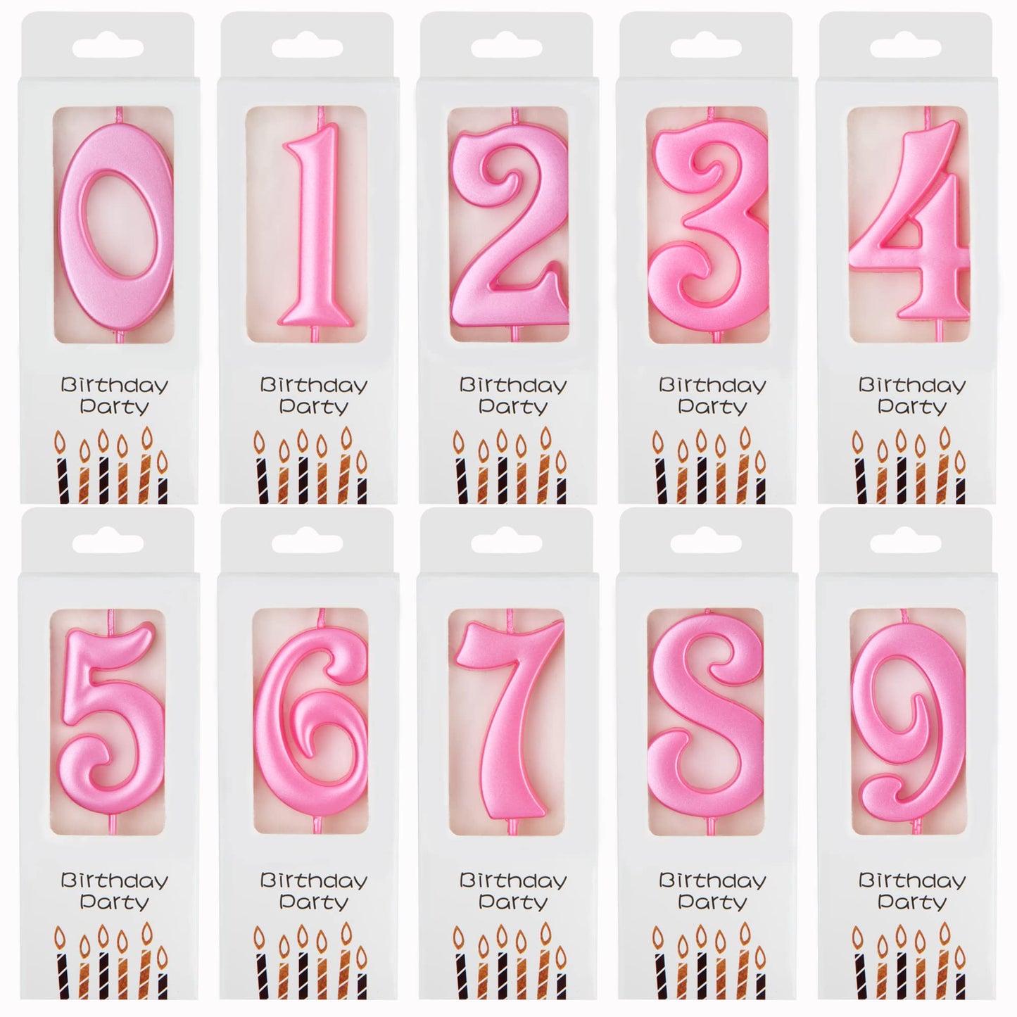 PHD CAKE 10-Count 0-9 Pink Number Birthday Candles, Number One Birthday, Pink Number Candles, Party Celebration, Baby Showers