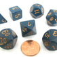 Chessex Polyhedral 7-Die Opaque Dice Set - Dusty Blue with Copper Numbers