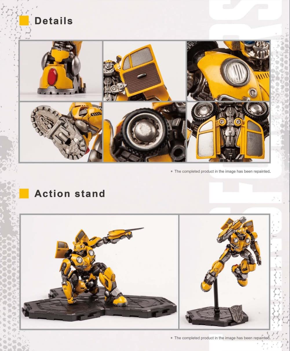 MTLAKEMOTOR Transformers Bumblebee Model Kit – 3D Articulated Figure, Pre-Painted, Plastic, Easy to Assemble, Model 08100, Color: Bumblebee
