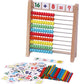 Cltoyvers Wooden Abacus for Kids - 100 Counting Sticks, Educational Math Games, Multicolor, Medium Size for Preschool & Elementary