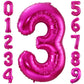 3 Balloon Number Hot Pink 3 Birthday Balloon 40 Inch Foil Mylar Large 3 Balloon Numbers For Birthday Party Anniversary Festival